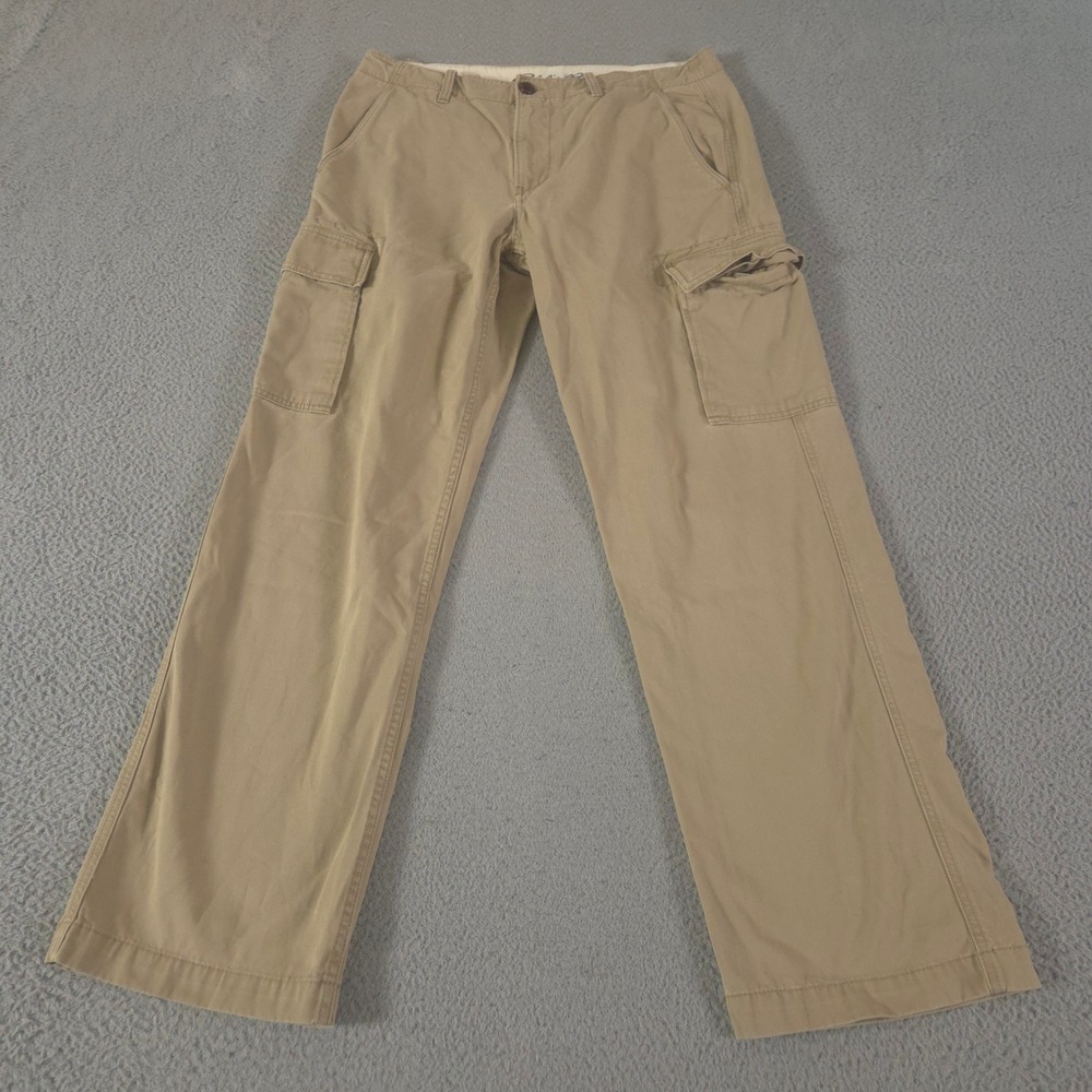 Eddie Bauer Pants Mens 34x34 Khaki Legend Wash Cargo Utility Straight Leg Cotton